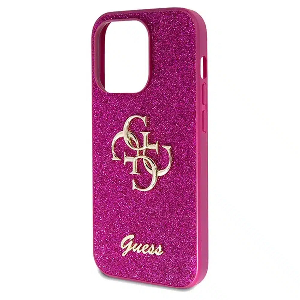 Originalna torbica GUESS Hardcase GUHCP15LHG4SGU za iPhone 15 Pro (Fixed Glitter Big 4G / vijolična)
