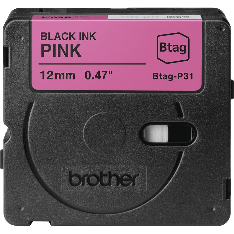 Brother BTAG-P31 traka za izradu naljepnica Crno na ružičastom