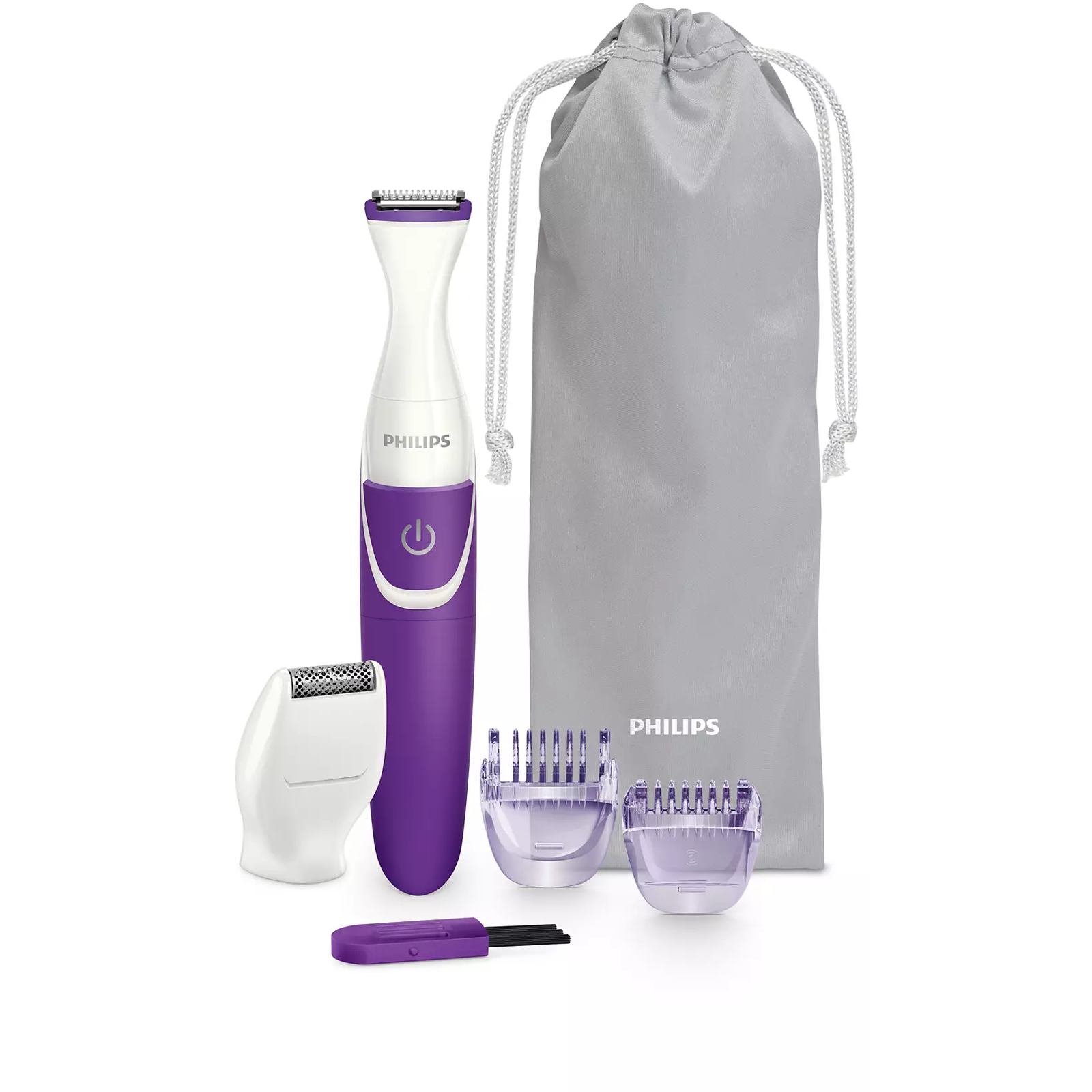 Philips Essential BRT383/15 trimer za bikini zonu Mokro i suho Ljubičasto, Bijelo