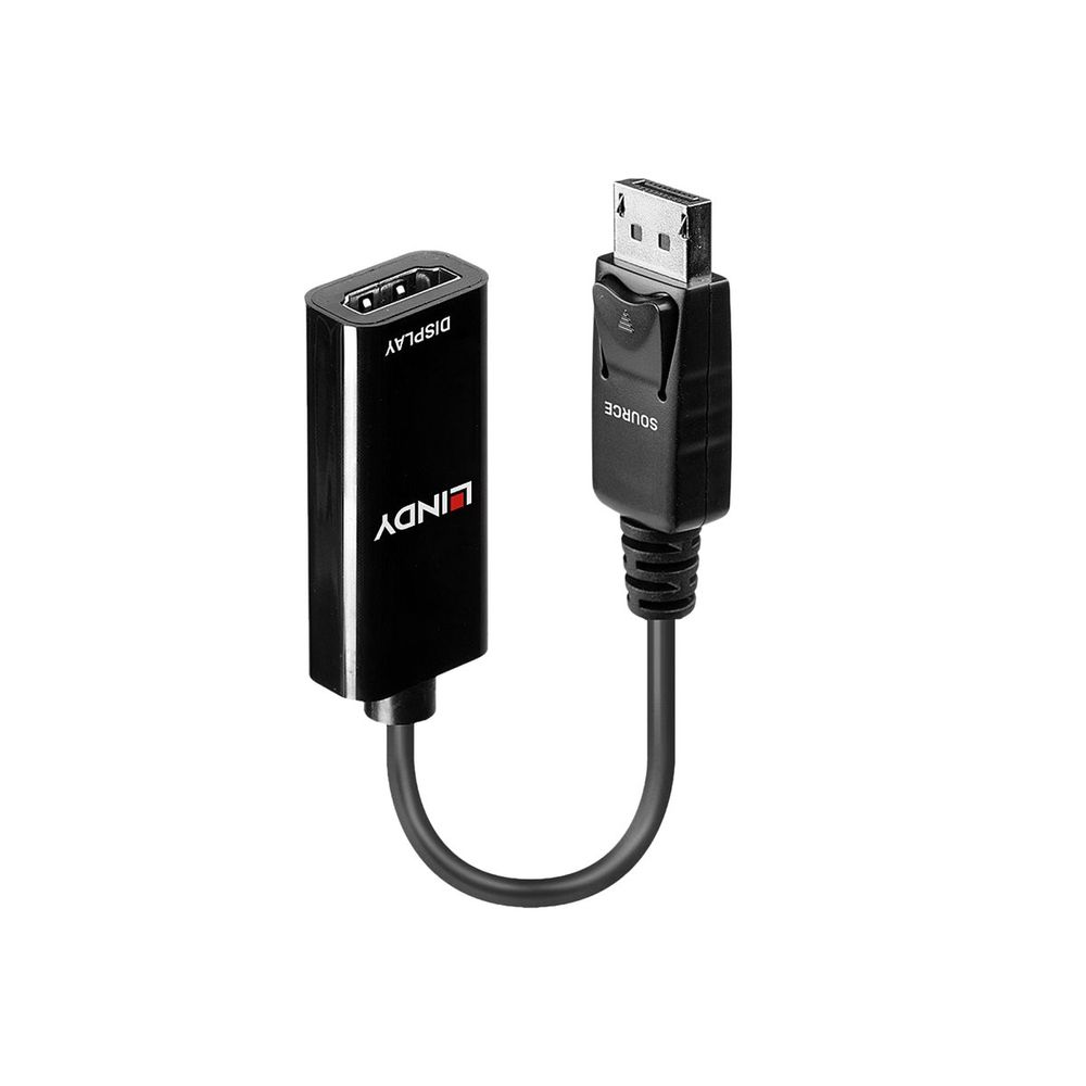Lindy 41718 prilagodnik za video kabel 0,15 m DisplayPort HDMI Crno