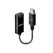 Lindy 41718 prilagodnik za video kabel 0,15 m DisplayPort HDMI Crno