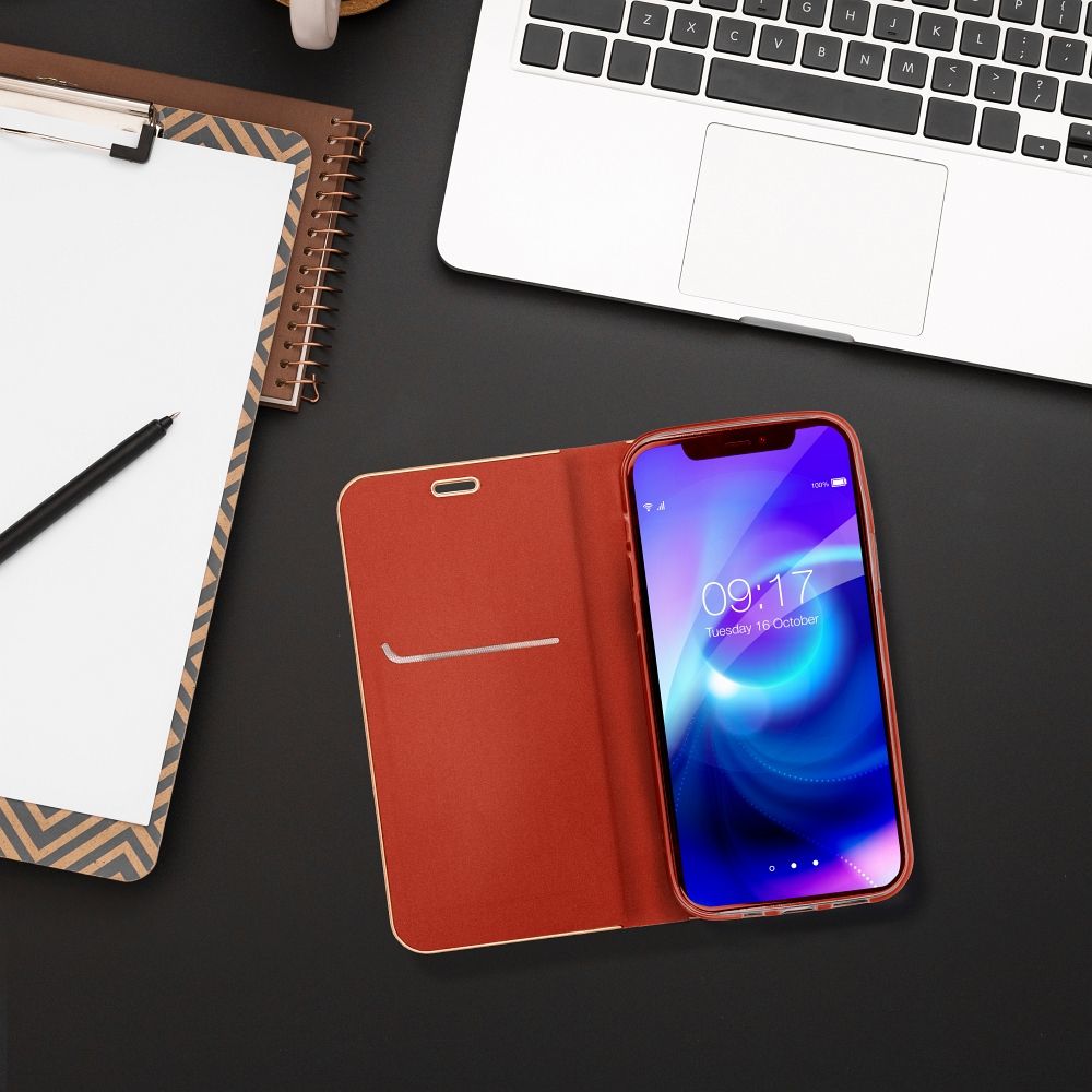 LUNA Book Gold preklopna futrola za XIAOMI Redmi Note 15 PRO PLUS 5G crvena