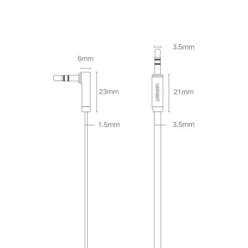 UGREEN 3,5 mm na 3,5 mm avdio kabel kotni 1 m črn