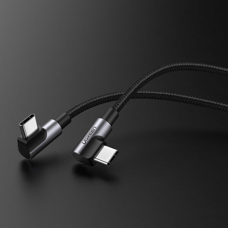 Ugreen USB-C na USB-C kabel US323 kotni 60W 3A 1m črn