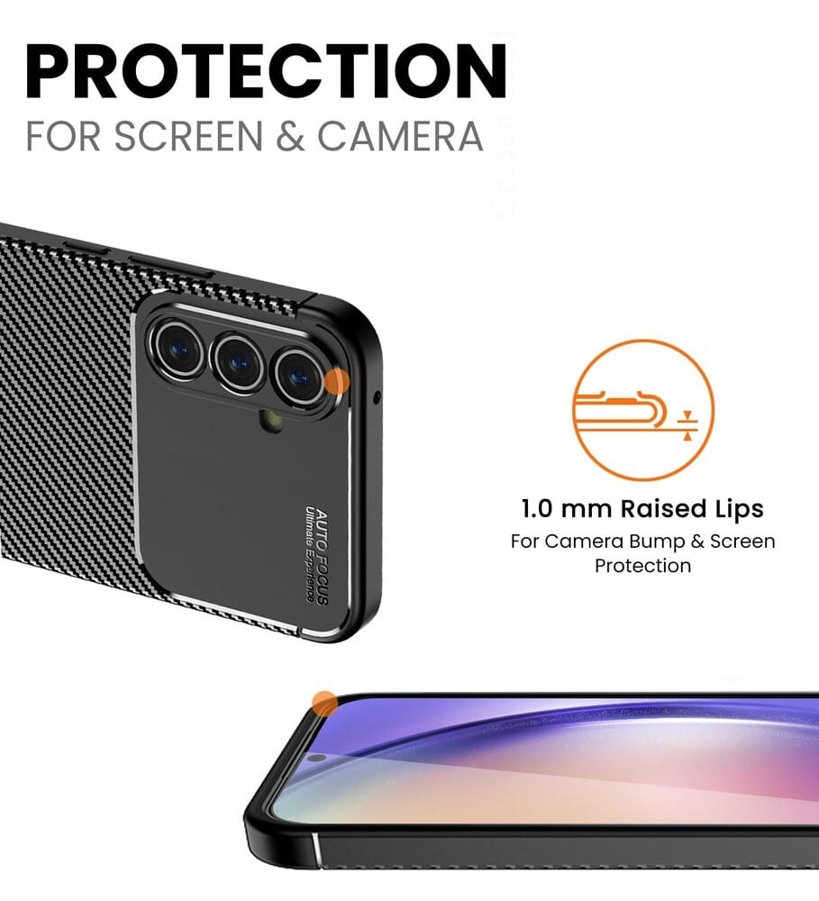CARBON PREMIUM ovitek za SAMSUNG GALAXY A54 5G črn