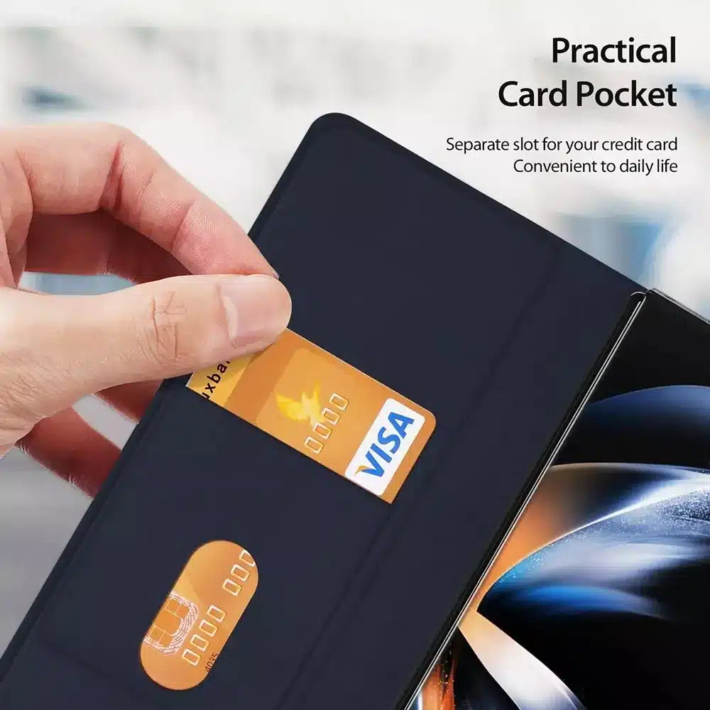 DUX DUCIS Bril – usnjena maska za Samsung Galaxy Z Fold5 5G modra