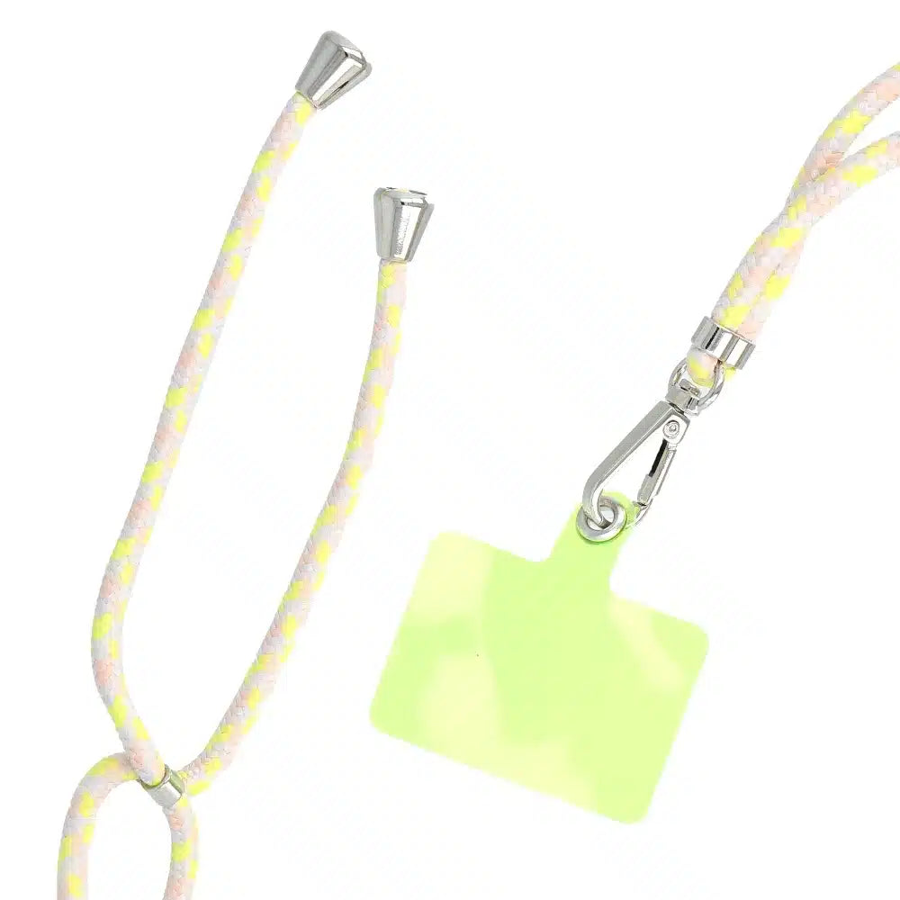 SWING obesek za telefon nastavljive dolžine / dolžina kabla 165 cm (maks. 82,5 cm v zanki) / rame ali vrat - sivo-rumena
