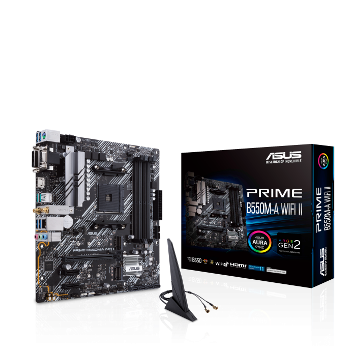 ASUS PRIME B550M-A WIFI II AMD B550 Priključnice AM4 Mikro ATX