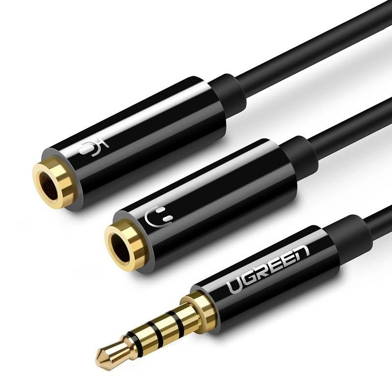 Ugreen 30620 audio kabel 0,15 m 3.5mm 2 x 3.5mm Crno
