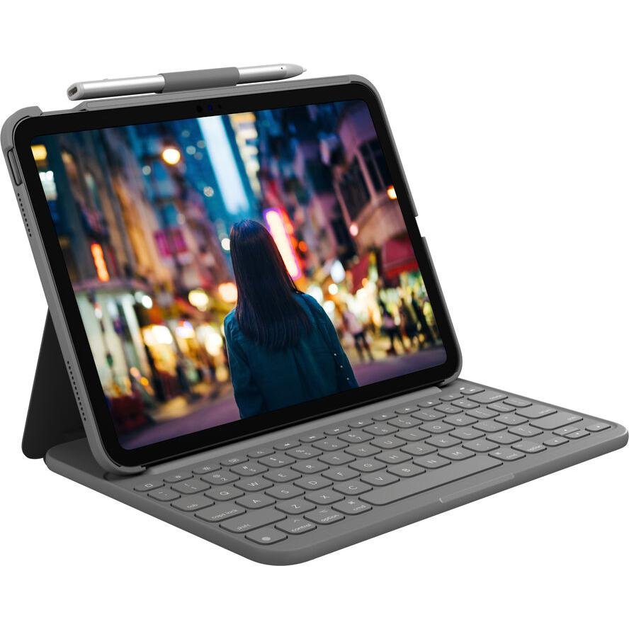 Logitech Slim Folio Sivo Bluetooth QWERTY UK Engleski