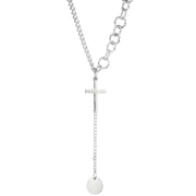Ogrlica Circle Cross - Srebrna KP24090