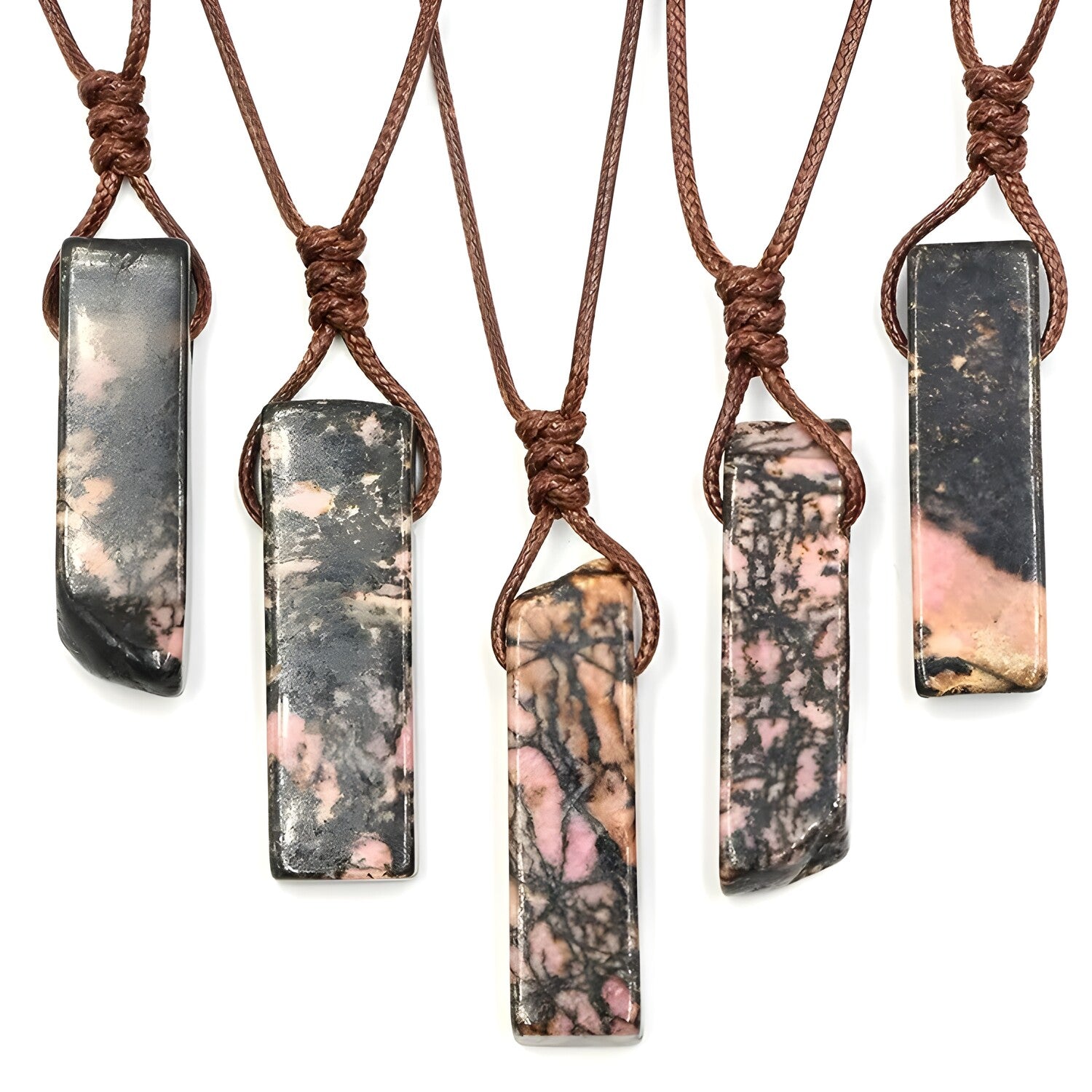Ogrlica Colorful Stone - Smeđa / Crna KP28564