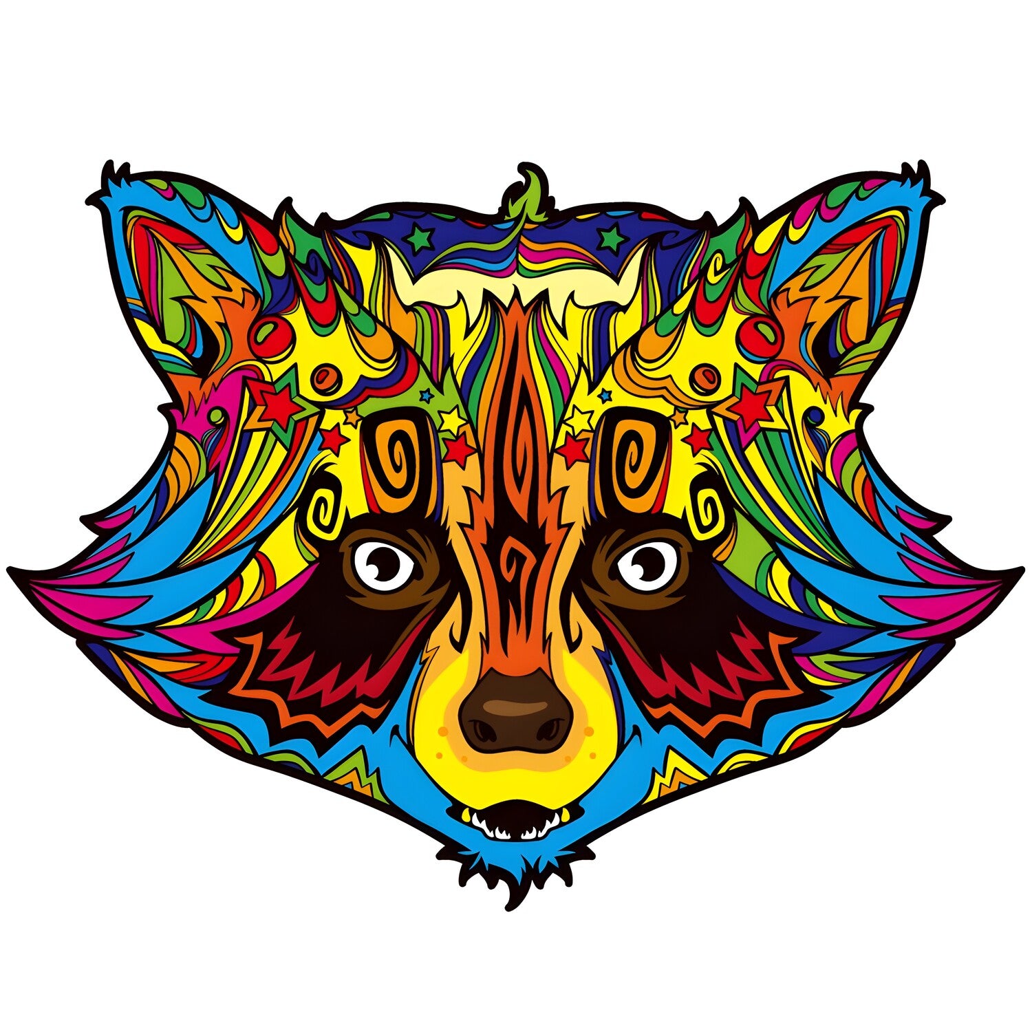 Drvene puzzle - Color Raccoon / L KP21968
