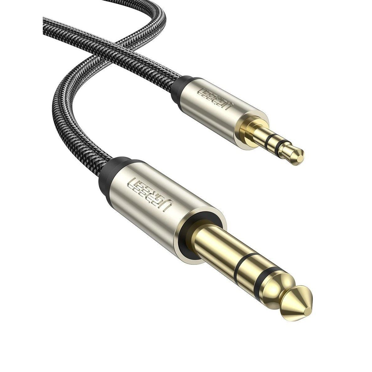 Ugreen 10625 audio kabel 1 m 2 x 6.35mm 3.5mm Crno