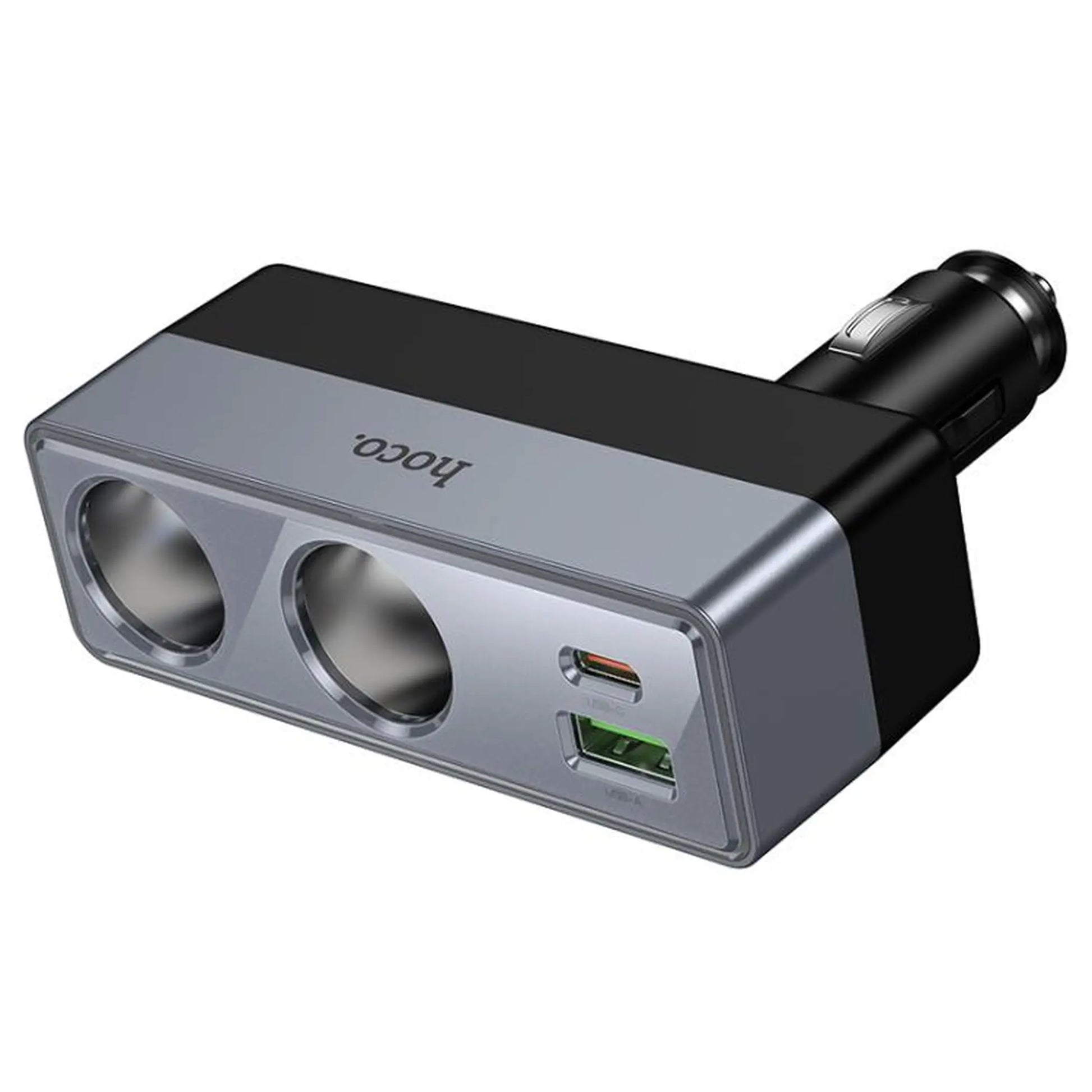 Auto punjač Hoco 1xUSB A + 1xUSB C + 2x priključak za upaljač PD QC3.0 max 240W/24V crni