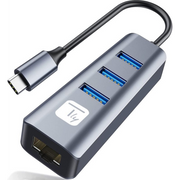 Techly IDATA USB-ETGIGA3CA priključna stanica i replikator porta za prijenosno računalo Žičano USB 3.2 Gen 1 (3.1 Gen 1) Type-A + Type-C Crno, Srebro