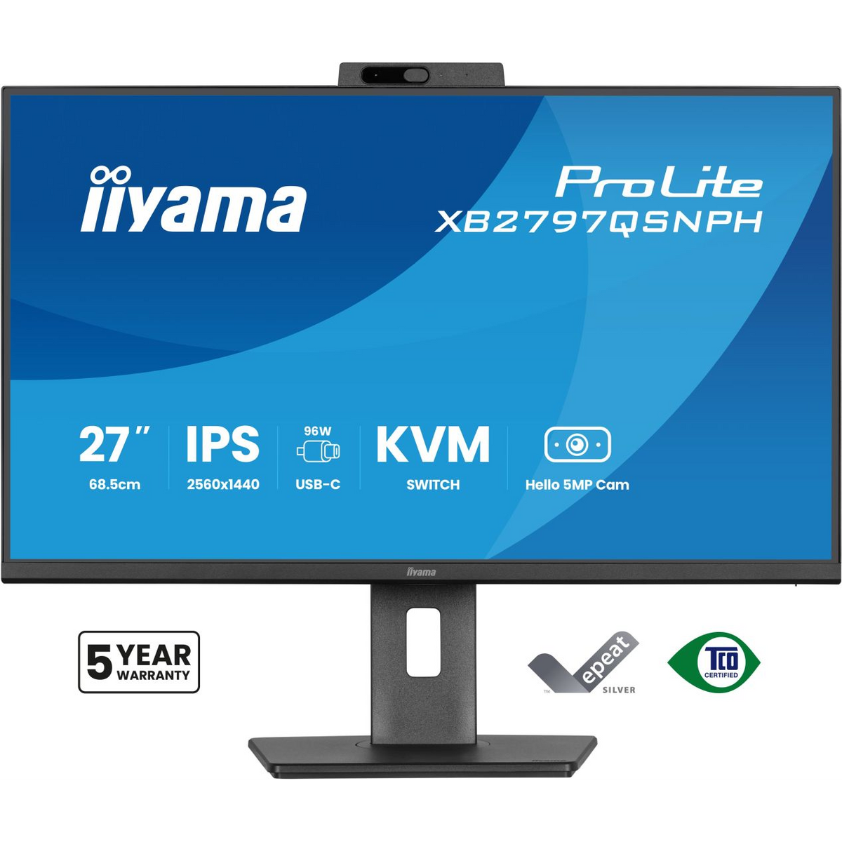 iiyama ProLite XB2797QSNPH-B1 27IN IPS LCD 4MS 2560X1440 350CD/M2 HDMI/DP/USB 2 računalni monitor 68,6 cm (27") 2560 x 1440 pikseli Quad HD Crno