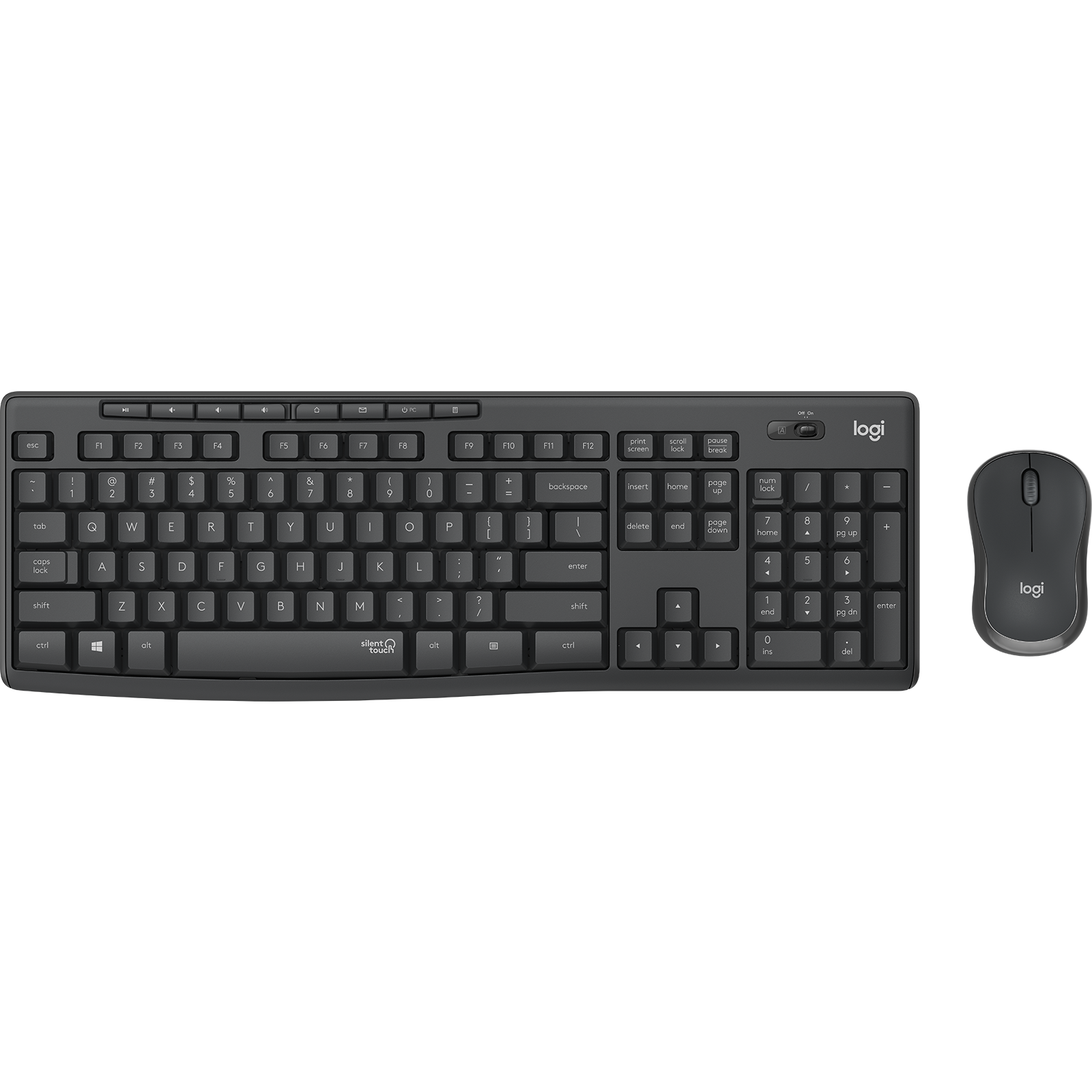 Logitech MK295 Silent Wireless Combo tipkovnica Miš priložen Office USB QWERTY Talijanski Grafit