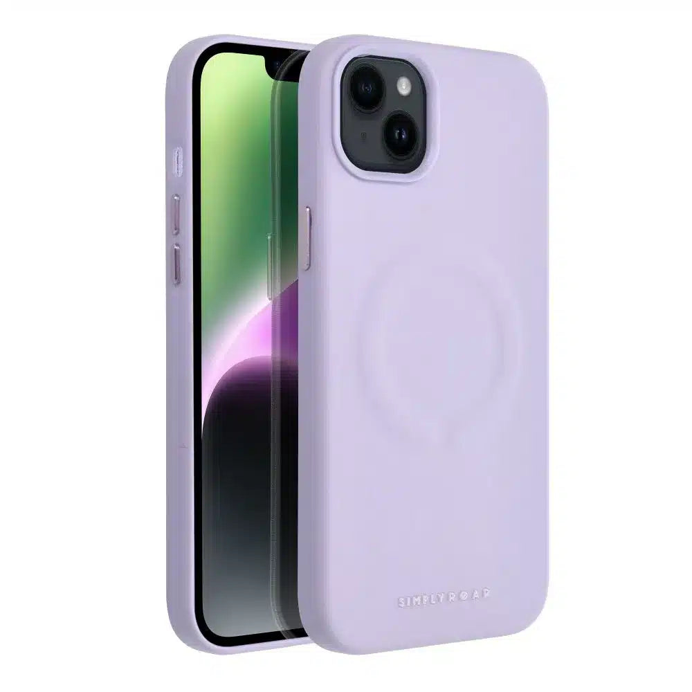 Roar usnjena torbica Mag Case, združljiva z MagSafe - za iPhone 14 Plus vijolična