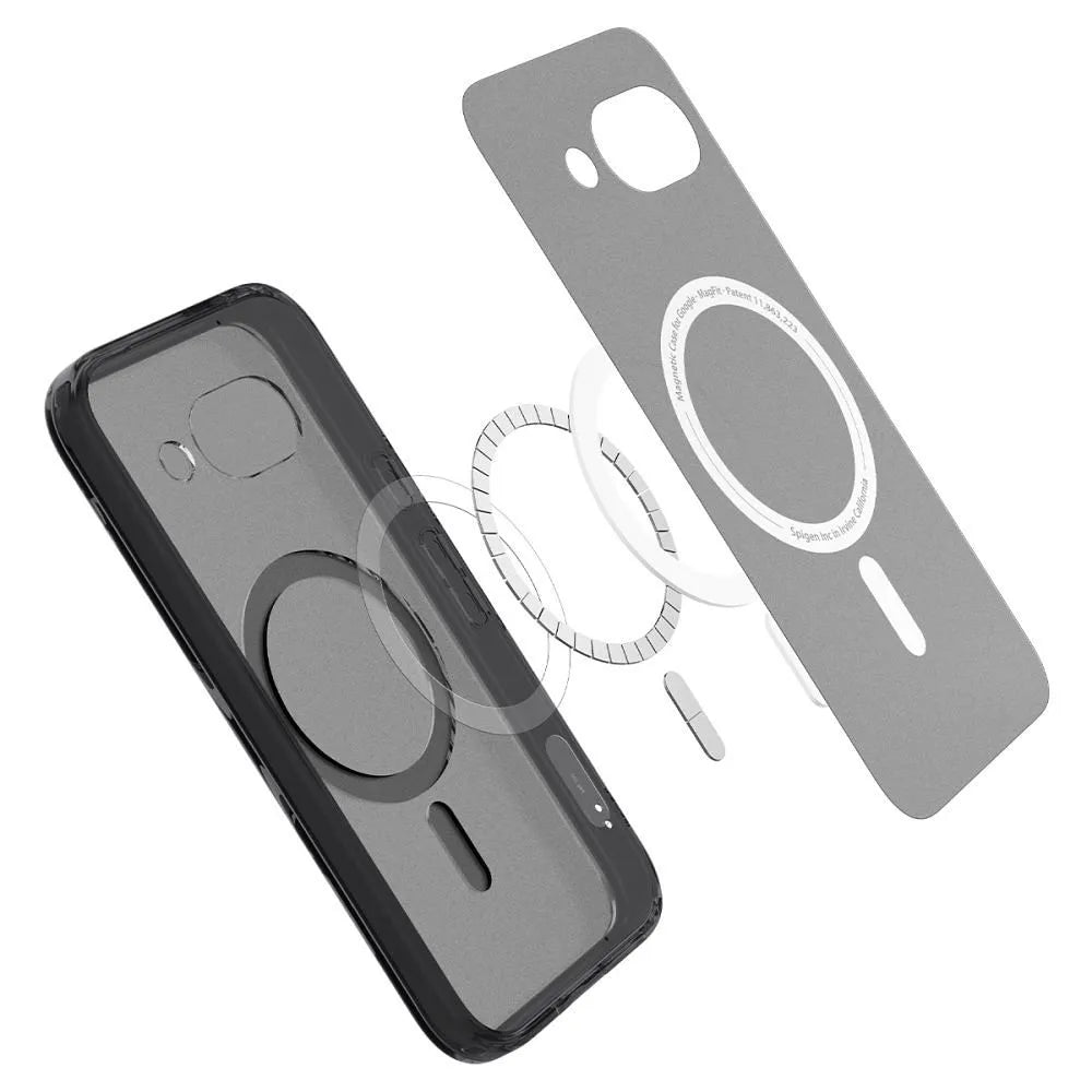 SPIGEN ULTRA HYBRID MAG ovitek, združljiv z MagSafe, za GOOGLE PIXEL 9A prozorno črn