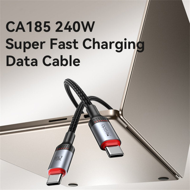 USB-C na USB-C kabel Yesido CA185 240 W 120 cm crni