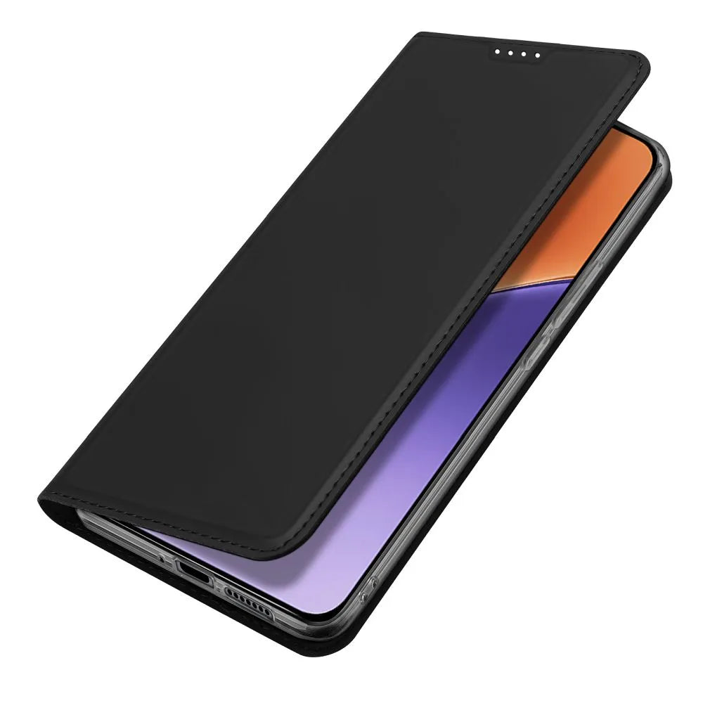DUX DUCIS Skin Pro – gladka usnjena preklopna torbica za XIAOMI 15 črna