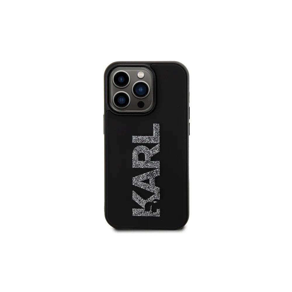 Originalna torbica KARL LAGERFELD Hardcase KLHCP15X3DMBKCK za iPhone 15 PRO MAX (3D Logo Glitter / črna)