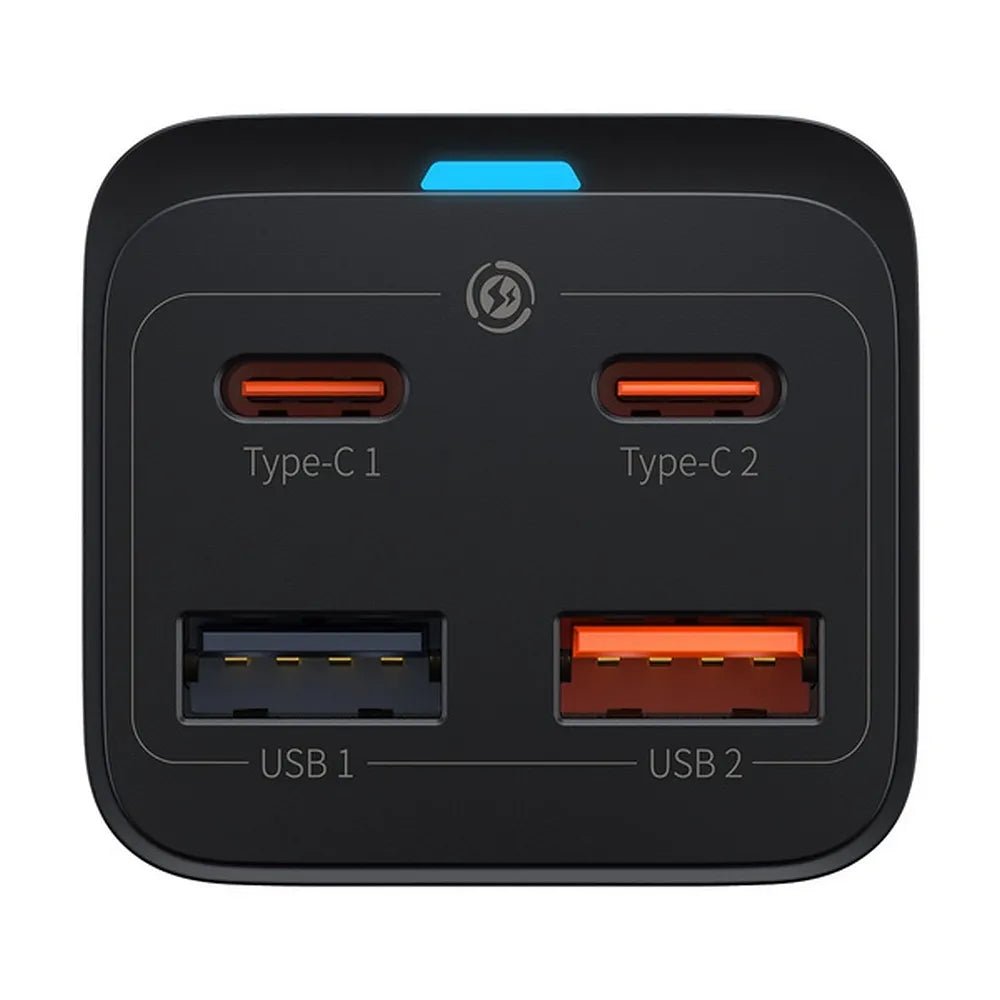 BASEUS GaN3 Pro stenski polnilec 2xUSB + 2xType C PD 65W črn CCGP040101