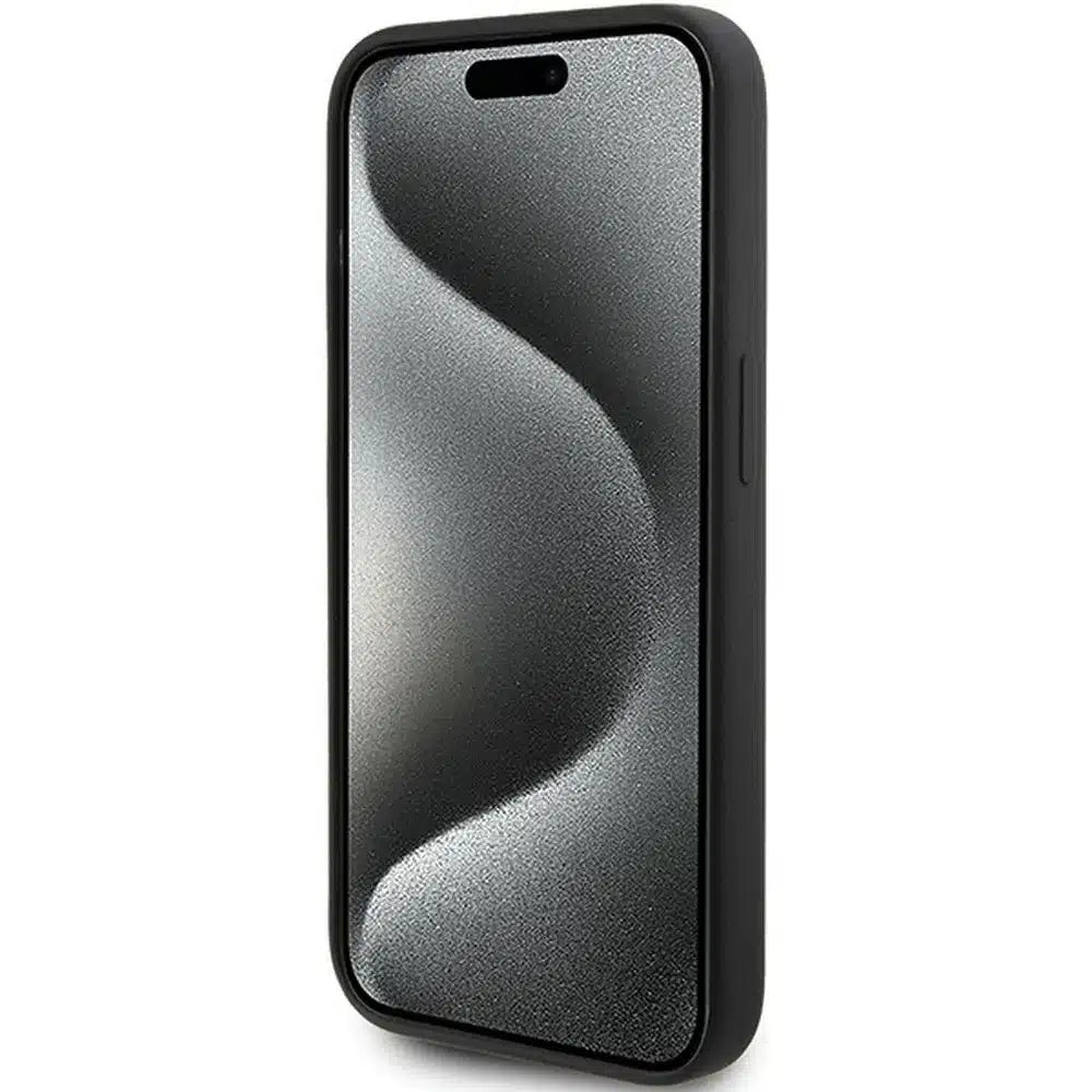 Originalna KARL LAGERFELD Hardcase maskica za iPhone 15 Pro Max (Silikonski Karl Script Logo / crna)