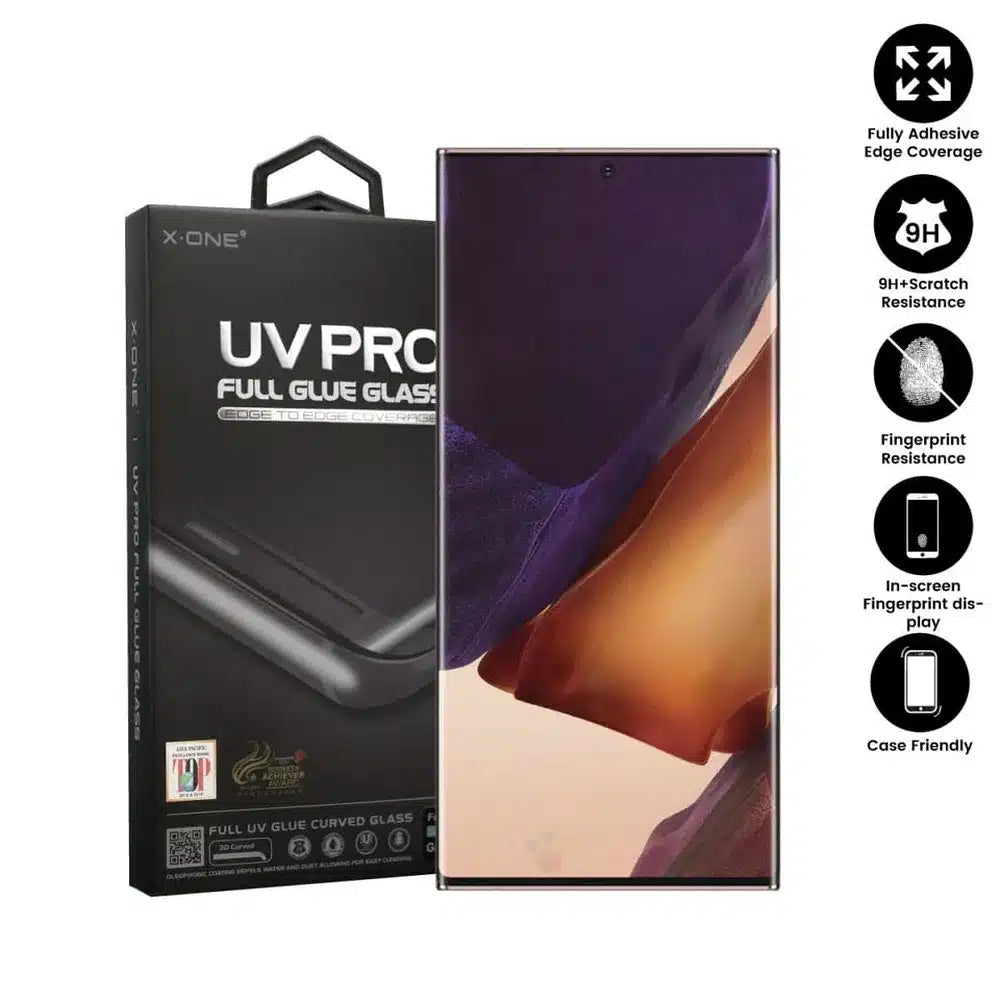 X-ONE UV PRO kaljeno steklo - za Samsung Galaxy S23 Ultra (case friendly) - deluje s čitalcem