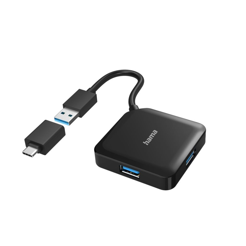 Hama 00200116 sučelje čvorišta USB 3.2 Gen 1 (3.1 Gen 1) Type-A + Type-C 5000 Mbit/s Crno