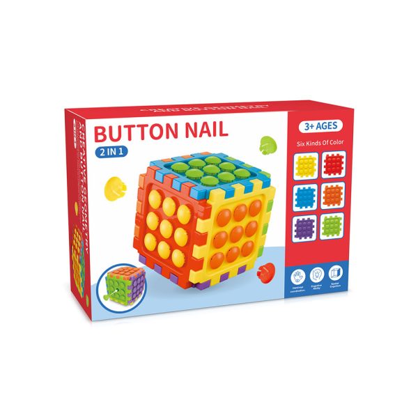 Didaktička kocka Button Nail 2u1