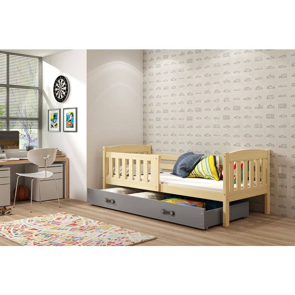 Krevet BMS Kubus + ladica 160x80 cm, PINE grafit