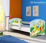 Dječji krevet ACMA s motivom, bočna bijela 180x80 cm 29 Aeroplane