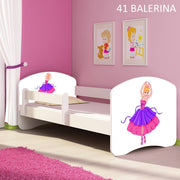 Dječji krevet ACMA s motivom, bočna bijela 140x70 cm 41 Balerina