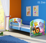 Dječji krevet ACMA s motivom, bočna plava 180x80 cm 01 Zoo
