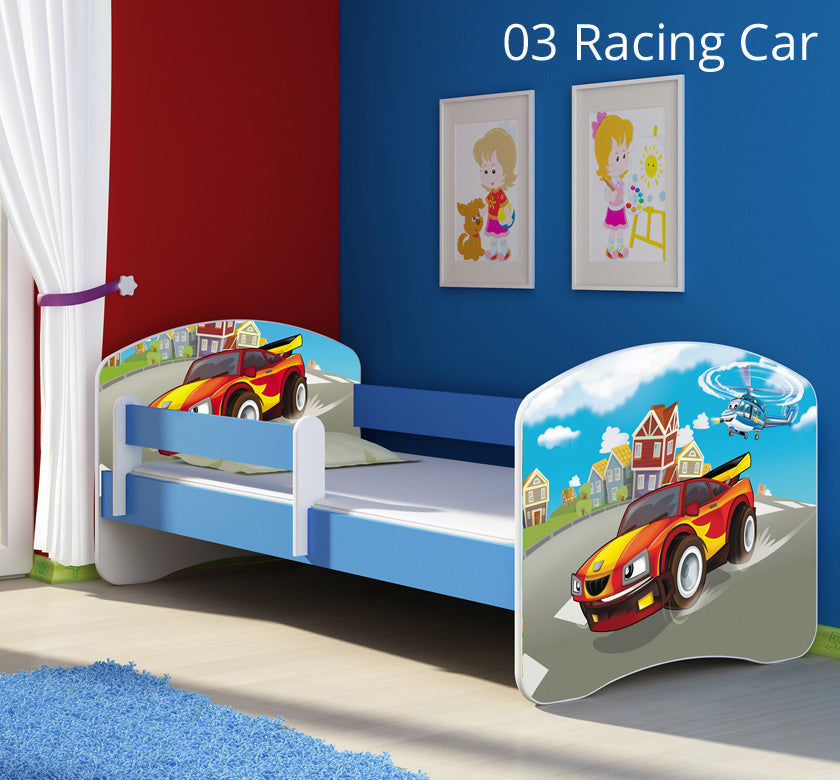 Dječji krevet ACMA s motivom, bočna plava 180x80 cm 03 Racing Car