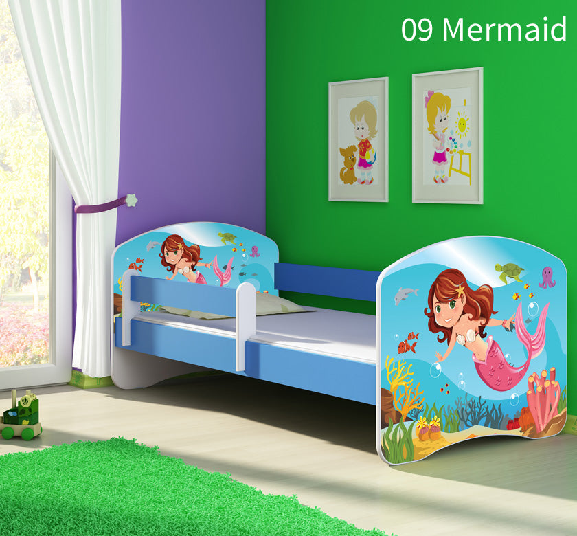 Dječji krevet ACMA s motivom, bočna plava 180x80 cm 09 Mermaid