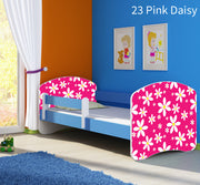 Dječji krevet ACMA s motivom, bočna plava 180x80 cm 23 Pink Daisy