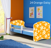 Dječji krevet ACMA s motivom, bočna plava 180x80 cm 24 Orange Daisy