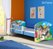 Dječji krevet ACMA s motivom, bočna plava 180x80 cm 34 Farm