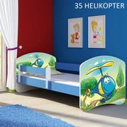 Dječji krevet ACMA s motivom, bočna plava 160x80 cm 35 Helikopter