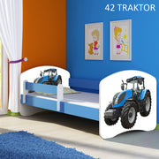 Dječji krevet ACMA s motivom, bočna plava 180x80 cm 42 Traktor