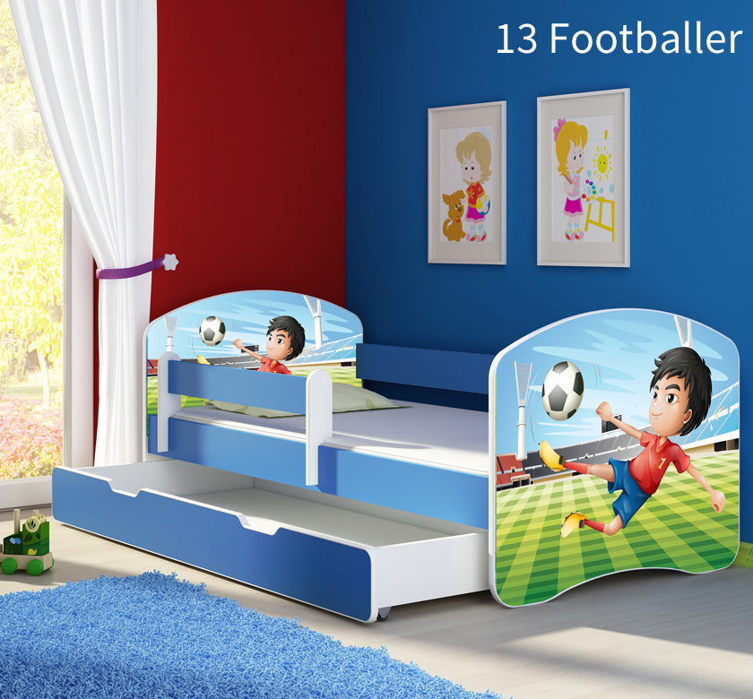 Dječji krevet ACMA s motivom, bočna plava + ladica 180x80 cm 13 Footballer