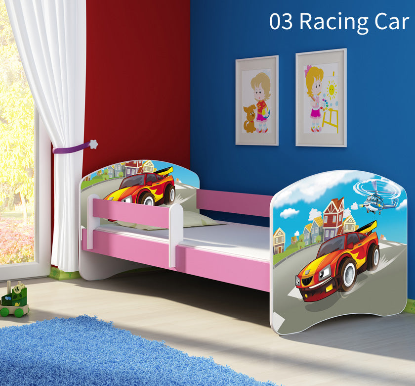 Dječji krevet ACMA s motivom, bočna roza 160x80 cm 03 Racing Car