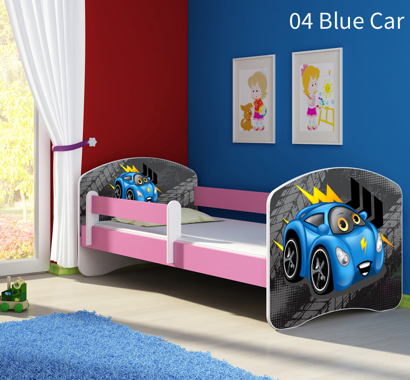 Dječji krevet ACMA s motivom, bočna roza 180x80 cm 04 Blue Car