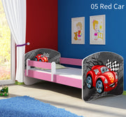 Dječji krevet ACMA s motivom, bočna roza 180x80 cm 05 Red Car