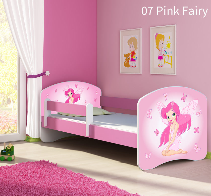 Dječji krevet ACMA s motivom, bočna roza 160x80 cm 07 Pink Fairy