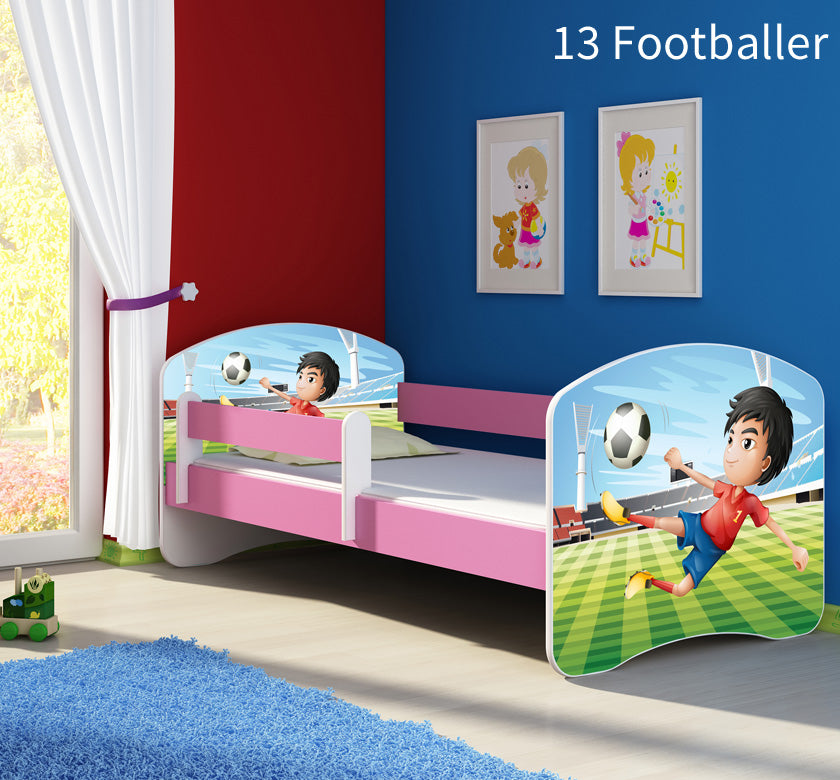 Dječji krevet ACMA s motivom, bočna roza 160x80 cm 13 Footballer