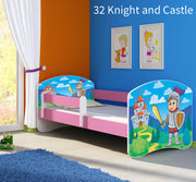 Dječji krevet ACMA s motivom, bočna roza 160x80 cm 32 Knight